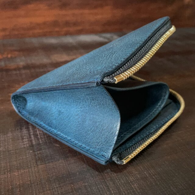 WARMCRAFTS MANUFACTURE L字ファスナー財布 ネイビー L字ファスナー型》レザーウォレット（ネイビー）革財布 | iichi 日々