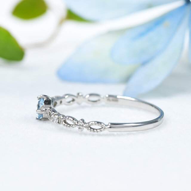 プラチナ900 サンタマリア アクアマリン リング CD068CIBS | iichi
