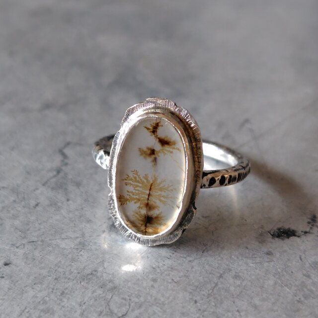 ◆sale◆デンドリティックアゲートシルバーリング#9.5