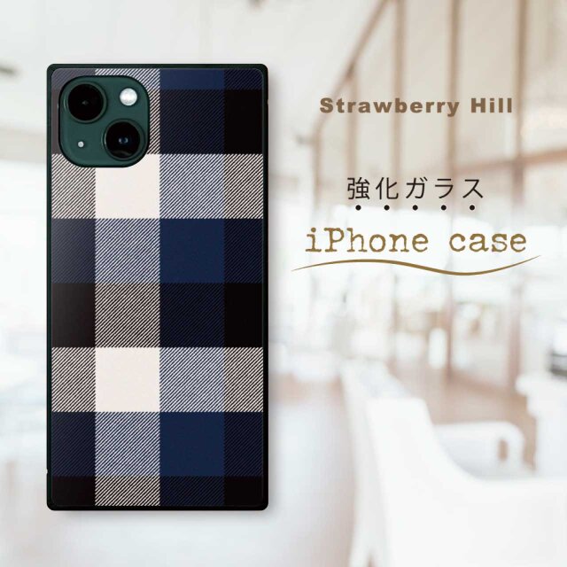 チェック柄 タータン チェック  強化ガラスケース iPhone ケース