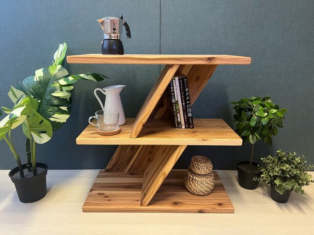 【送料無料】 オープンラック アングルデザイン 60cm 3段 杉 ナチュラル 送料無料】 オープンラック アングルデザイン 60cm 3段 杉 ナチュラル