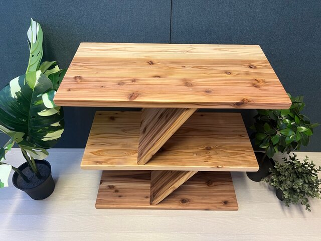 【在庫整理】 オープンラック アングルデザイン 60cm 3段 杉 ナチュラル 送料無料】 オープンラック アングルデザイン 60cm 3段 杉 ナチュラル