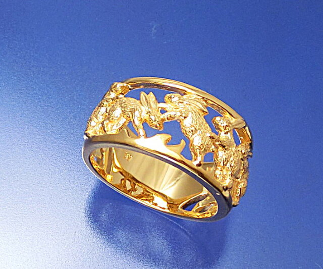 18金製うさぎリング 【大切な方へのプレゼントにも最適です。】 ◎日本