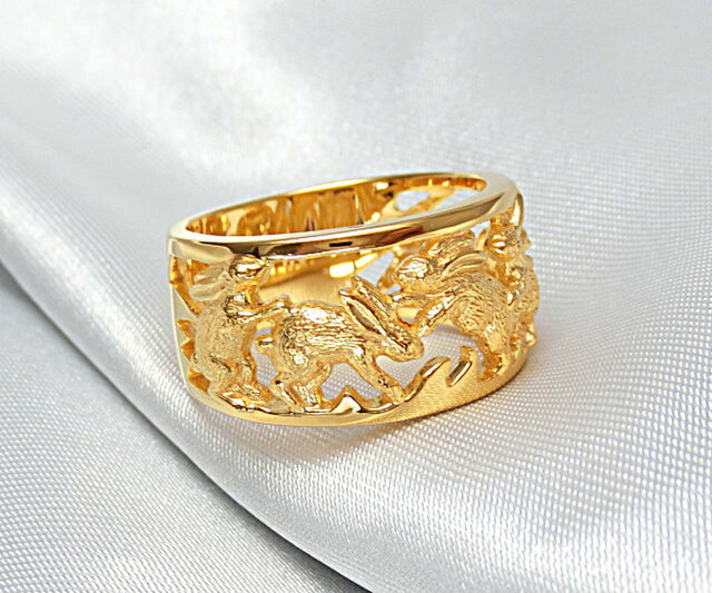 K18 金　指輪　うさぎ CULOYON】 Mask of Rabbit リング | goldandbouncy