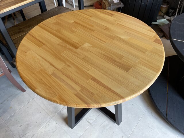 在庫あり　即納　丸テーブル　机　リビング　ナチュラル　アイアン　カフェ Hotaru 丸テーブル 机 リビング ナチュラル アイアン カフェ アップ