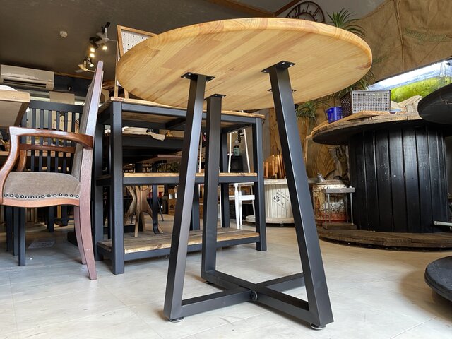 Hotaru 丸テーブル 机 リビング ナチュラル アイアン カフェ アップ