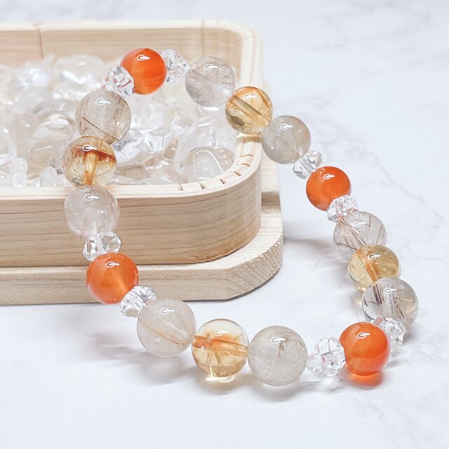 ポジティブ思考◎金運を呼び込み安泰へ カーネリアン ルチルクォーツ