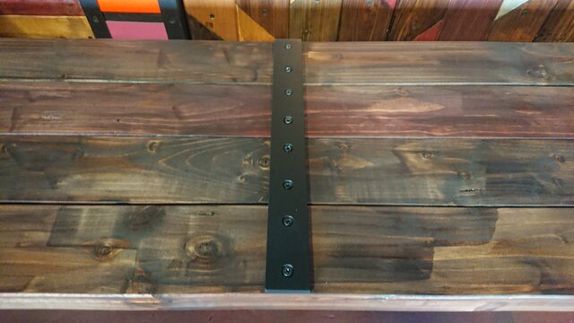 マットブラックでアイアンなお洒落ベンチ♪ 38×356×1832×400mm 組立式