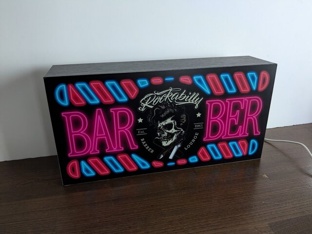 Lサイズ】バーバーショップ 理容室 ヘアーサロン ロカビリー スカル