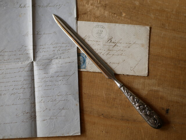 お取り置き中 フランスアンティーク ペーパーナイフ レターオープナー ヤドリギ お取り置き中 フランスアンティーク ペーパーナイフ レターオープナー