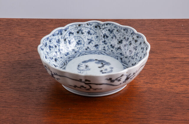 古伊万里　染付　微塵唐草　萩唐草の図　豆皿　C475AS-CXt 古伊万里 染付 微塵唐草 萩唐草の図 豆皿 C475AS-CXt - メルカリ