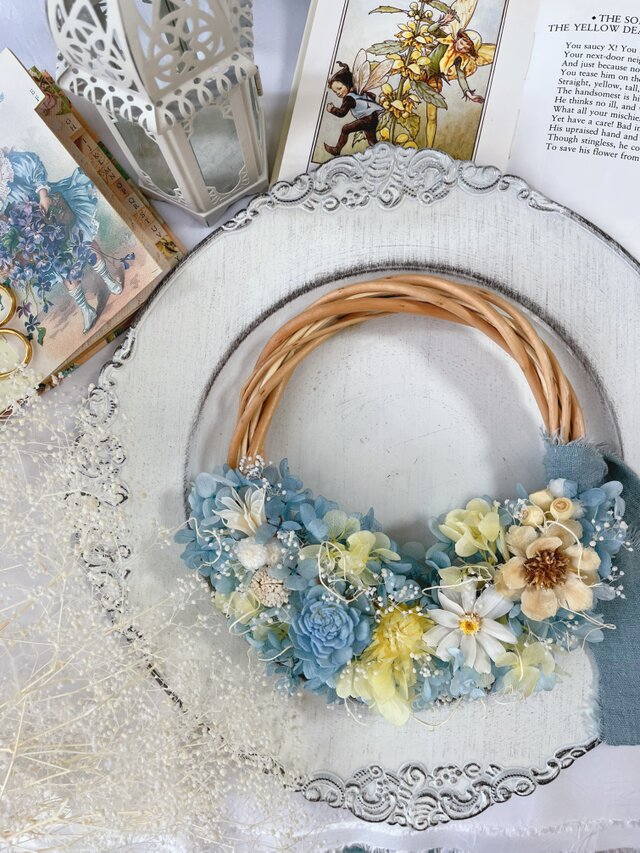 ブルーとイエローのハーフリース