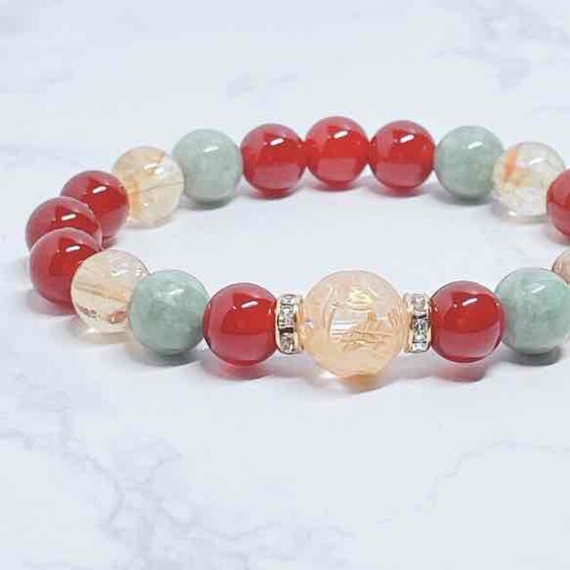 還暦祝いに◎長寿・健康で安定した生活へ◎龍水晶 赤メノウ 翡翠