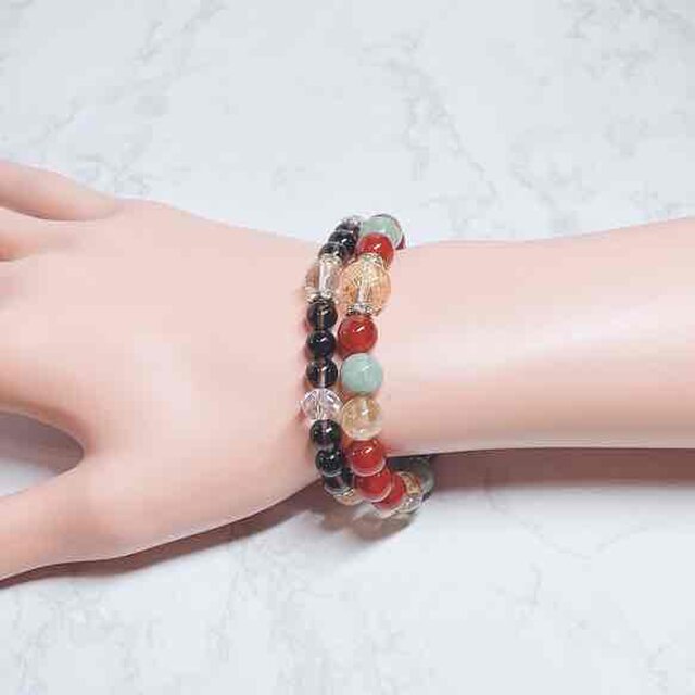 還暦祝いに◎長寿・健康で安定した生活へ◎龍水晶 赤メノウ 翡翠