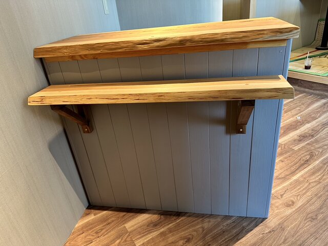 hotaru レジカウンター カウンター 可動棚 作業台 ライトグレー