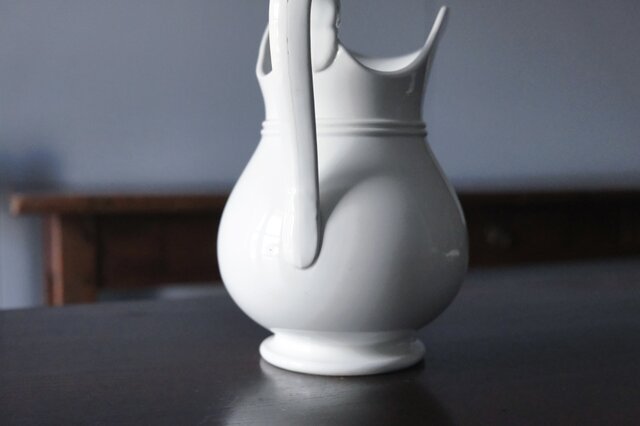 J.Vieillard&Cie ボルドー 白 ピシェ h22.5cm 花器 花瓶