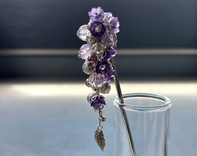 簪鈴蘭花すずらん春物一本挿しかわいい洋装紫色おしゃれシンプル浴衣和装和風洋風夏金 簪鈴蘭花すずらん春物一本挿しかわいい洋装紫色おしゃれシンプル