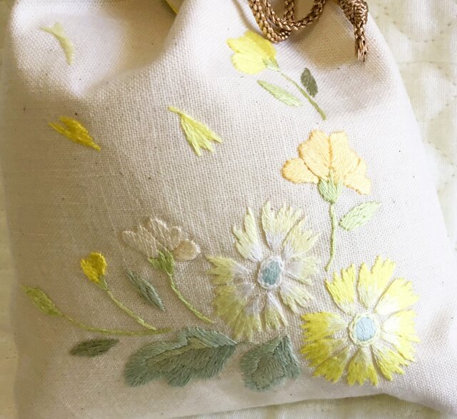 midorimushi☆様 確認用 いちご 白 /レモンイエロー 巾着袋 remon様