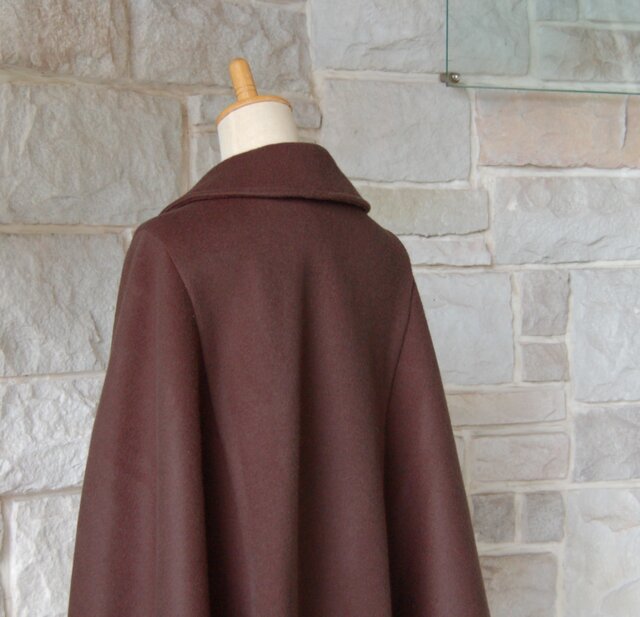 ケープコート カシミヤウール 香ばしいローストブラウン タイムレス