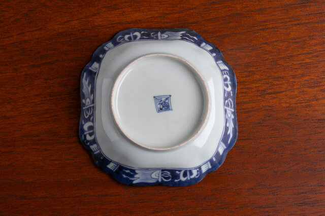 古伊万里 染付 山水鶴亀文 四方皿 江戸後期 E948 | iichi 日々の