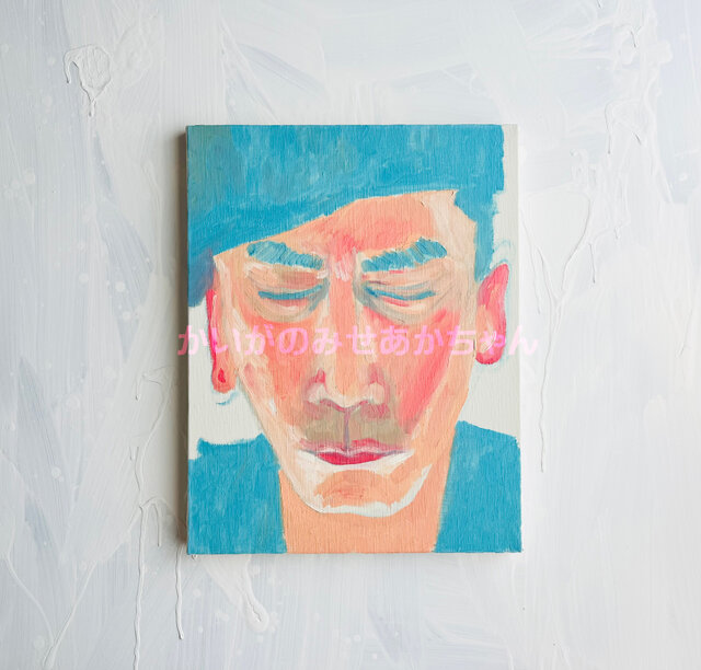 原画「キスを待つ男」F6・油彩 | iichi 日々の暮らしを心地よくする