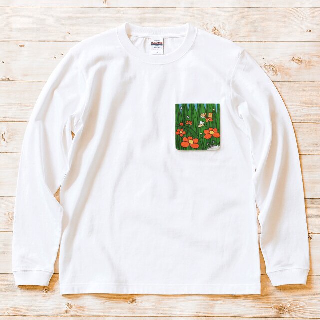 長袖 ポケット付 Tシャツ 『少年ジャングル』 男女兼用 ロンT