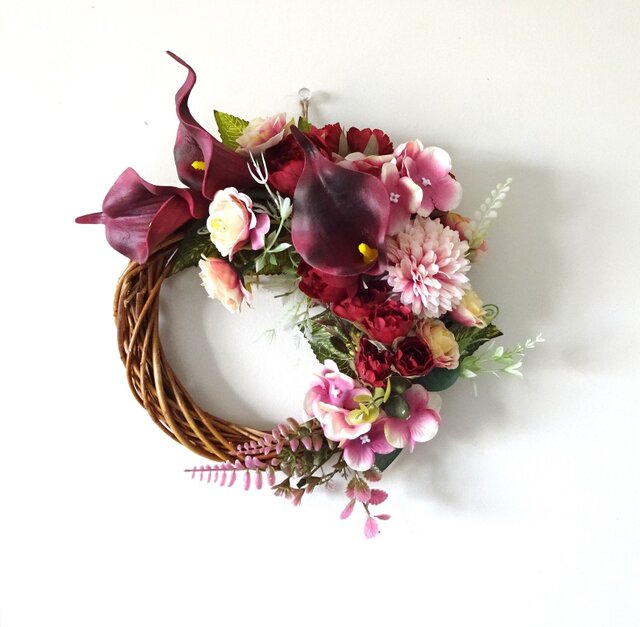 ワインレッドのカラーのリース | iichi 日々の暮らしを心地よくする