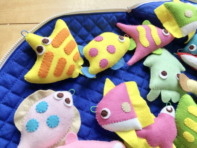 受注制作】フェルト さかなつり 手作りキット （おさかな28匹