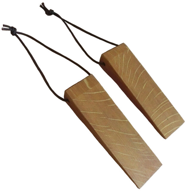 ライトブラウン Na7 木製 ドアストッパー ドア止め 天然杢楢無垢材 2こセット