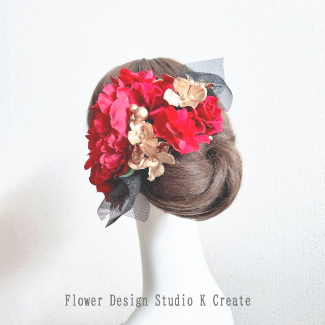 赤薔薇の円形ヘッドドレス 4ddfbce5bab03a6dab4d8053e75d8a