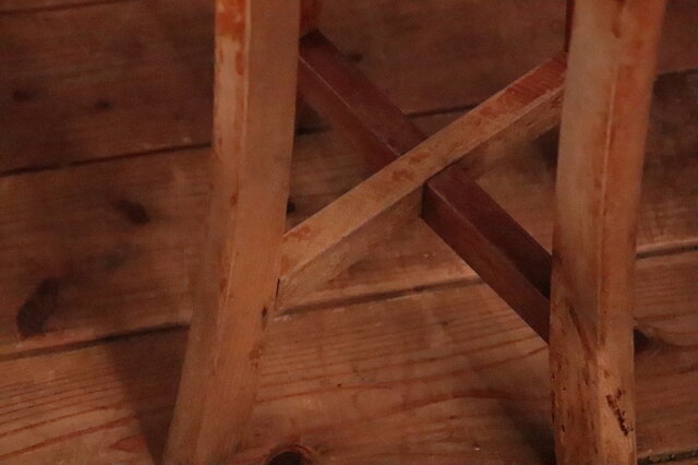 丸椅子　スツール　椅子　アンティーク　古道具 №294 木製丸椅子/無垢板/スツール/アンティーク家具/古道具/イス