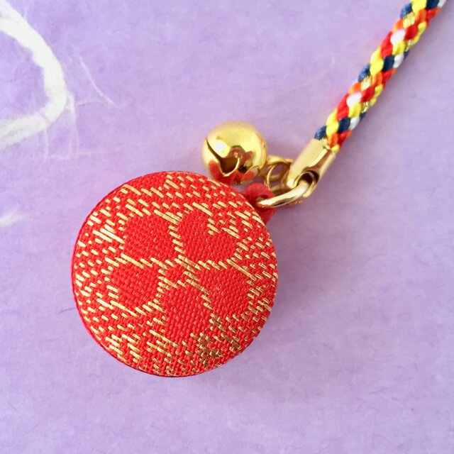 根付・木目込み和布の小っちゃなころころの…朱色