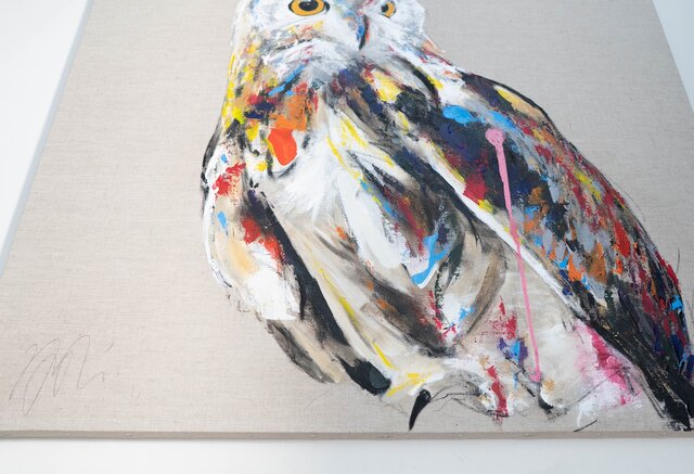 owl / フクロウ 1メートル正方形作品 | iichi 日々の暮らしを