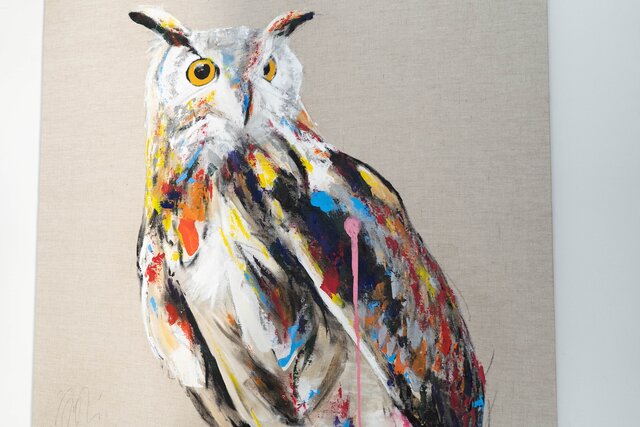 owl / フクロウ 1メートル正方形作品 | iichi 日々の暮らしを