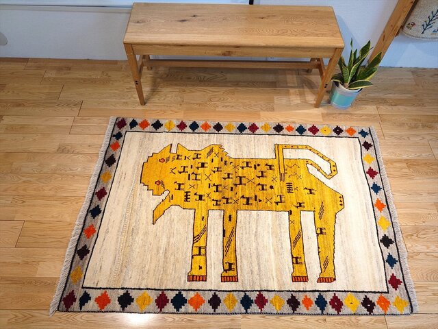 ペルシャ ライオンギャッベ オールド アマレバフト 150x105cm RJ12702G
