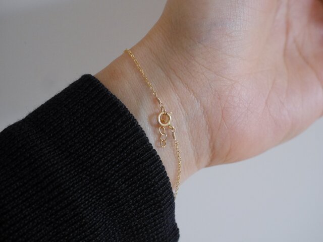 水平線 ｜14kgf 華奢なゴールドチェーンブレスレット【長さオーダー