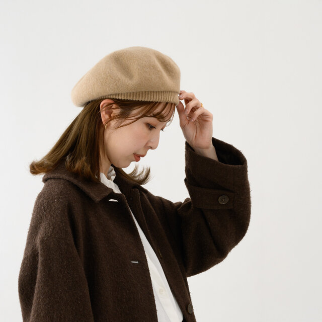 Celia セリア アンゴラ混 起毛 リブベレー YOKOI BERET キャメル [YO-BR019-CA]