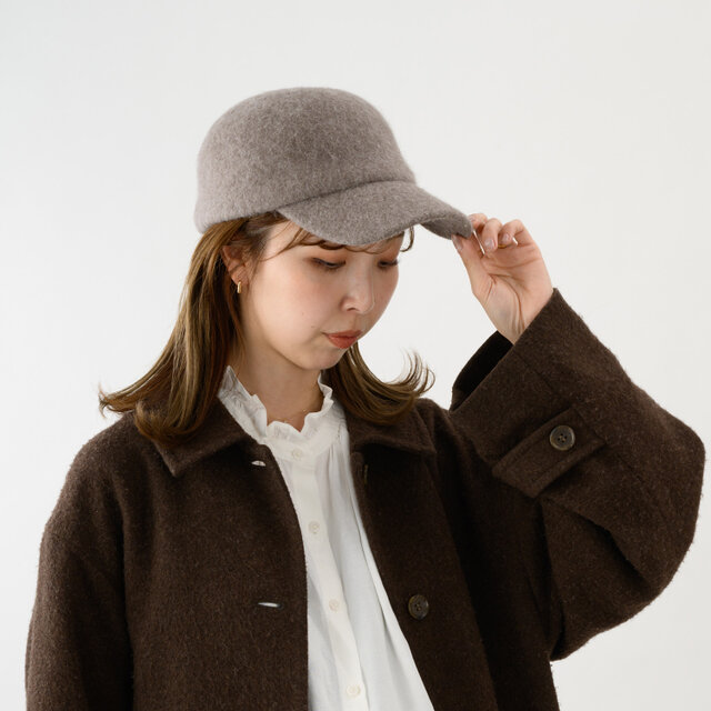 Blanka ブランカ アンゴラ混 起毛 キャップ YOKOI BERET モカ [YO-BR020-MO]