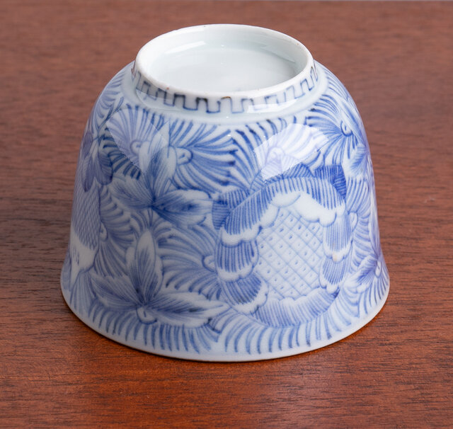 古伊万里 染付 線描き花卉文 向付 江戸後期 E1082B | iichi 日々