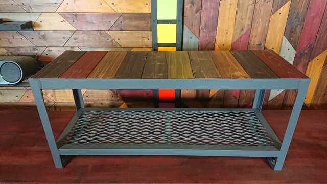 マットグレーでアイアンなお洒落ベンチ＆シューズラック♪ 300×900