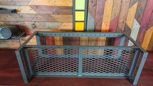 マットブラックでアイアンなベンチ＆シューズラック♪ 300×1163×400ｍｍ マットブラックでアイアンなベンチ＆シューズラック♪ 300×1163