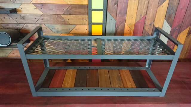 マットグレーでアイアンなお洒落ベンチ＆シューズラック♪ 300