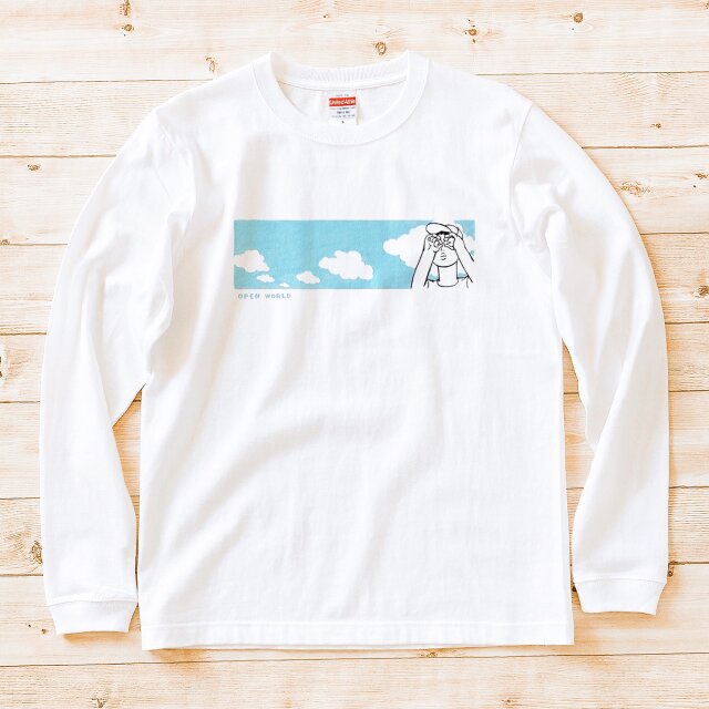長袖 Tシャツ 『指双眼鏡』 男女兼用 ロンT 空