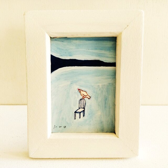 小さな絵｜原画「広場」※木製ミニ額縁入り | iichi 日々の暮らしを