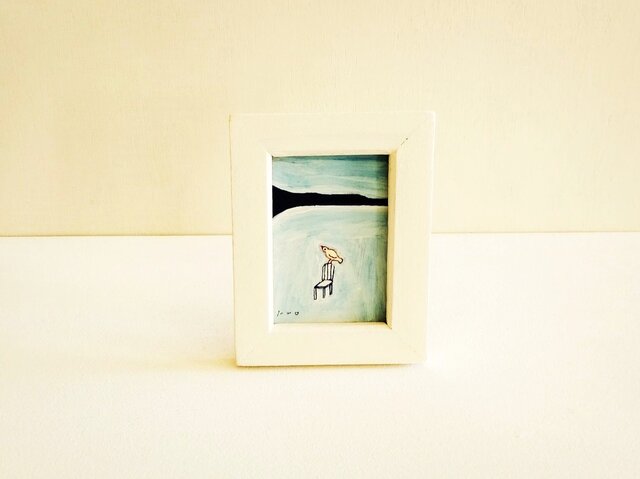 小さな絵｜原画「広場」※木製ミニ額縁入り | iichi 日々の暮らしを