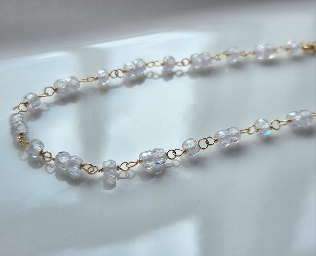 ホワイトジルコン✽14kgfブレスレット☆ | iichi 日々の暮らしを