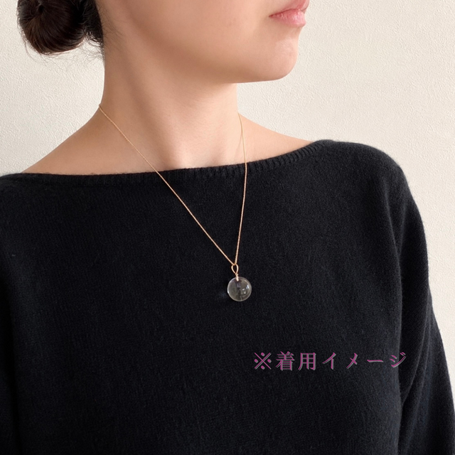 K18 16mm 丸珠 クォーツ/白水晶 天然石ネックレス - Orb -clear- L