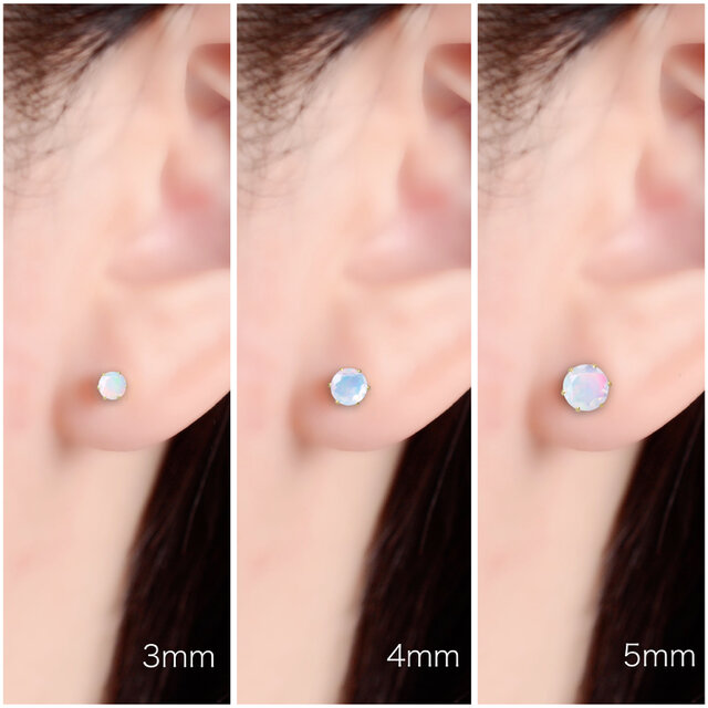 つけっぱなしOK！オパール ピアス AAA宝石質 サージカルステンレス
