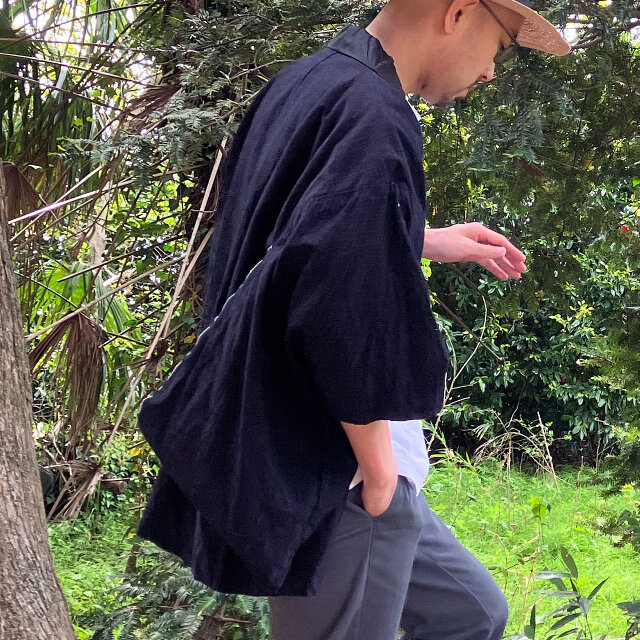 着物 仕事着 クレイジーパターン 藍染 縞模様 ジャパンヴィンテージ 古着 古布 リメイク素材 大正 昭和