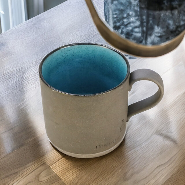 黒土鍵マグ　ブルー【美濃焼】